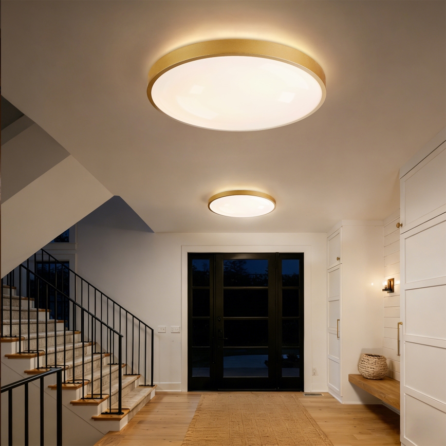 Brilagi - dimmerbar LED-takarmatur GLASS POOL DOUBLE LED/80W/230V 3000-6000K 60 cm guldfärgad + fjärrkontroll