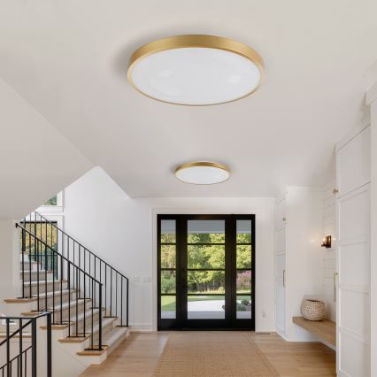 Brilagi - dimmerbar LED-takarmatur GLASS POOL DOUBLE LED/80W/230V 3000-6000K 60 cm guldfärgad + fjärrkontroll