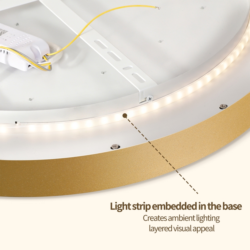 Brilagi - dimmerbar LED-takarmatur GLASS POOL DOUBLE LED/80W/230V 3000-6000K 60 cm guldfärgad + fjärrkontroll