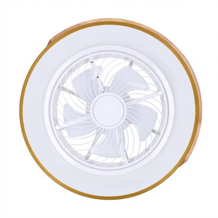 Brilagi - dimmerbar LED-taklampa med fläkt LED/38W/230V 3000-6500K Ø 50 cm blå/ek + fjärrkontroll
