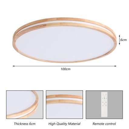 BRILAGI - LED-dimbar taklampa MOLINA LED/128W/230V 3000-6000K ek Ø 100 cm + fjärrkontroll