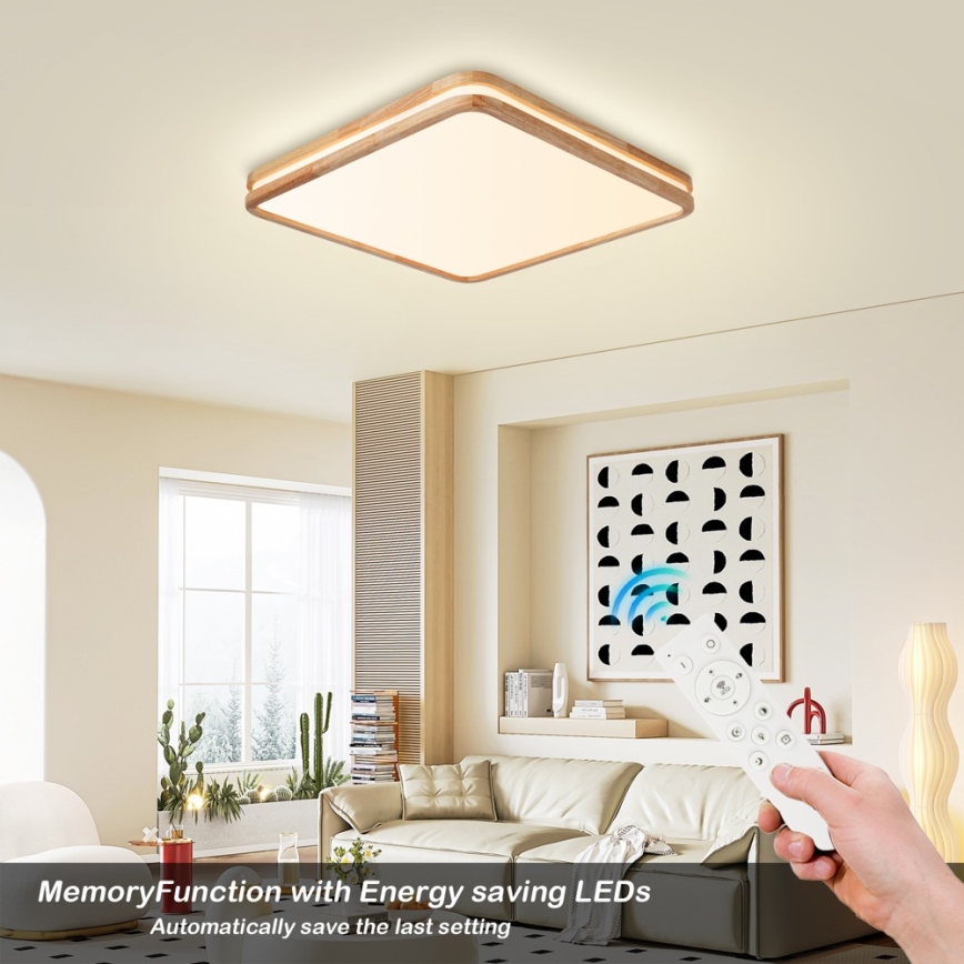BRILAGI - Dimmbar LED-takarmatur MOLINA SQUARE LED/80W/230V 3000-6000K ek 60x60 cm + fjärrkontroll