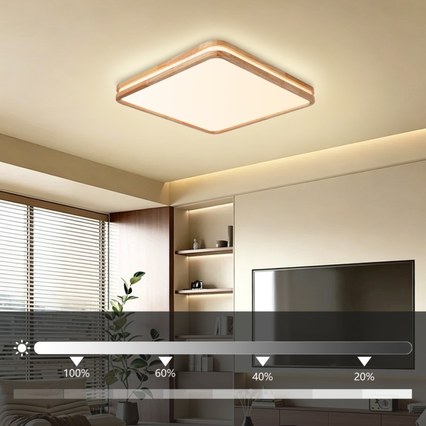 BRILAGI - Dimmbar LED-takarmatur MOLINA SQUARE LED/80W/230V 3000-6000K ek 60x60 cm + fjärrkontroll