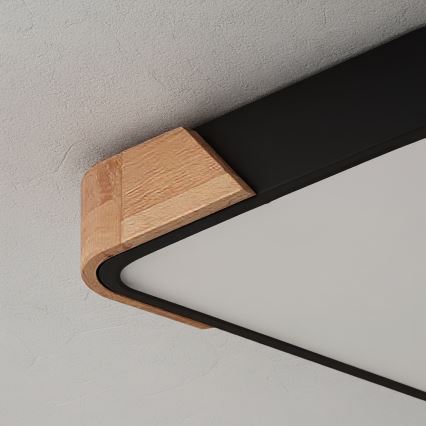 Brilagi - Dimbart LED-taklampa PILANA LED/48W/230V 3000-6500K ek/svart 42x42 cm + fjärrkontroll