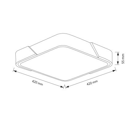 Brilagi - Dimbart LED-taklampa PILANA LED/48W/230V 3000-6500K ek/svart 42x42 cm + fjärrkontroll
