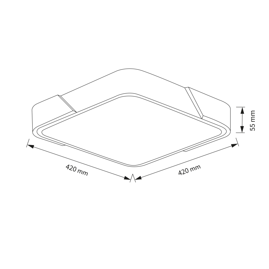 Brilagi - Dimbart LED-taklampa PILANA LED/48W/230V 3000-6500K ek/svart 42x42 cm + fjärrkontroll