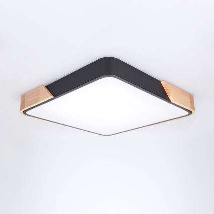 Brilagi - Dimbart LED-taklampa PILANA LED/48W/230V 3000-6500K ek/svart 42x42 cm + fjärrkontroll
