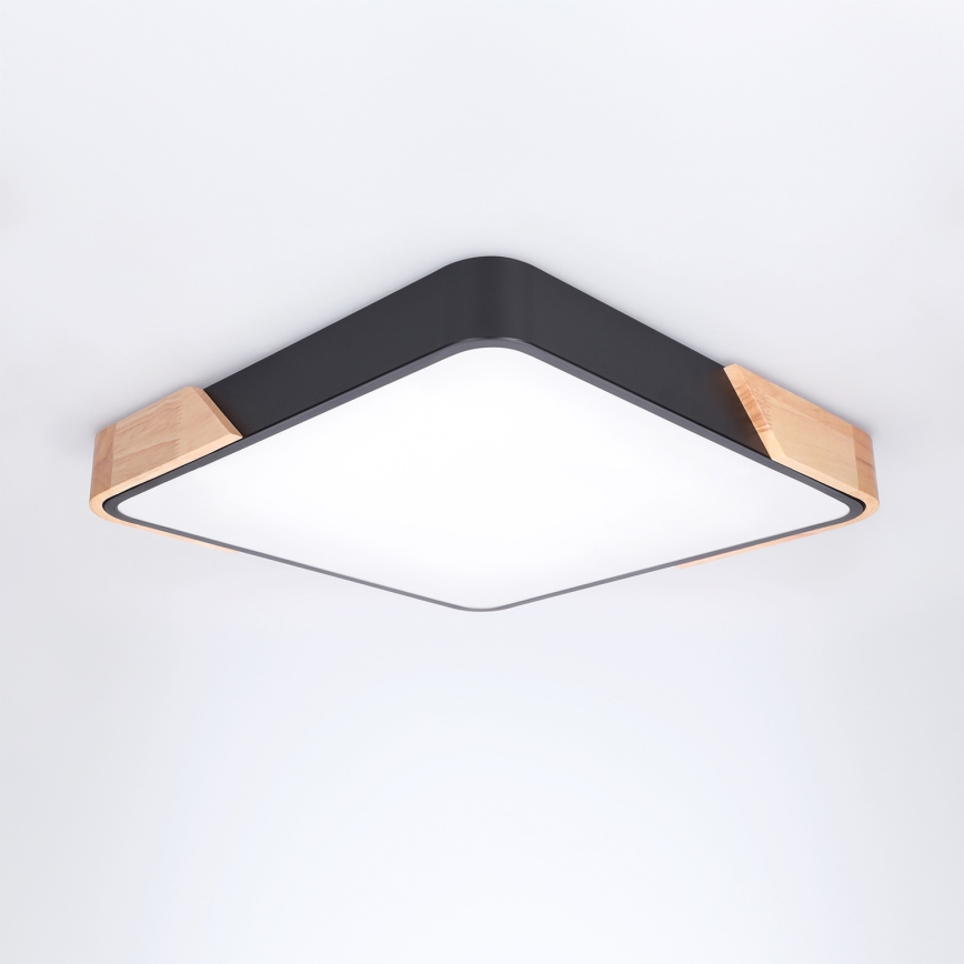Brilagi - Dimbart LED-taklampa PILANA LED/48W/230V 3000-6500K ek/svart 42x42 cm + fjärrkontroll