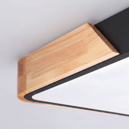 Brilagi - Dimbar LED-takarmatur PILANA LED/60W/230V 3000-6500K ek/svart 56x56 cm + fjärrkontroll