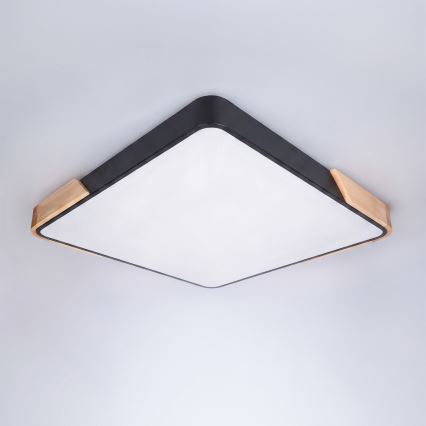 Brilagi - Dimbar LED-takarmatur PILANA LED/60W/230V 3000-6500K ek/svart 56x56 cm + fjärrkontroll