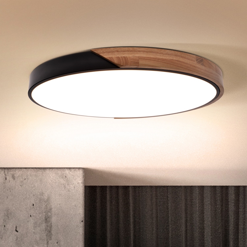 Brilagi - Dimbart LED-takarmatur PILANA LED/60W/230V 3000-6500K ek/svart Ø 60 cm + fjärrkontroll