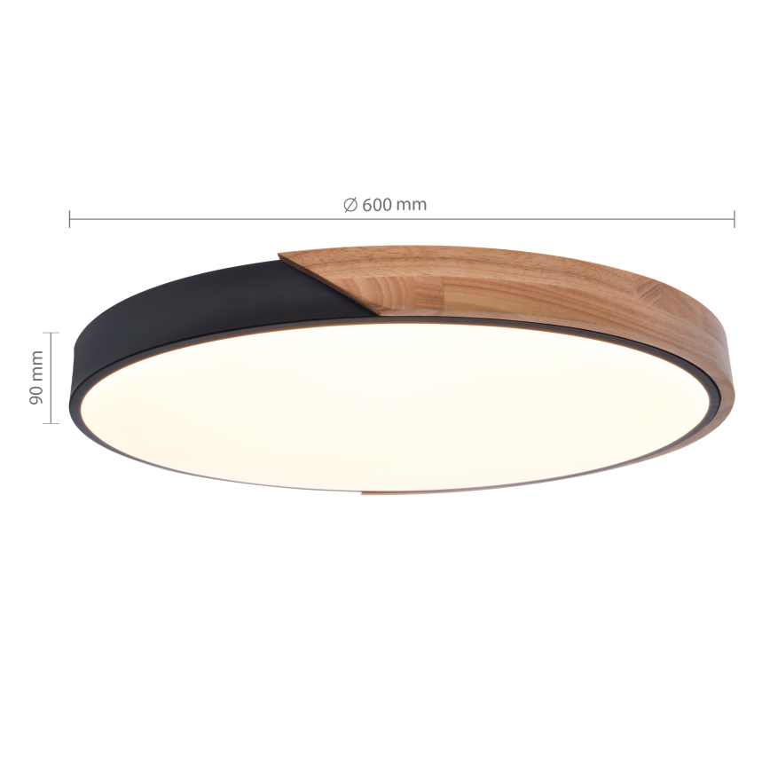 Brilagi - Dimbart LED-takarmatur PILANA LED/60W/230V 3000-6500K ek/svart Ø 60 cm + fjärrkontroll