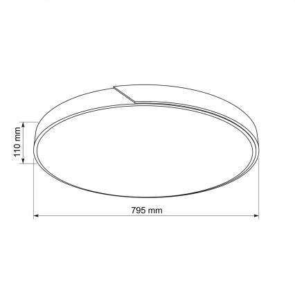 Brilagi - Dimbar LED-taklampa PILANA 72 W, 230 V, 3000–6500 K, ek/svart, Ø 80 cm + fjärrkontroll