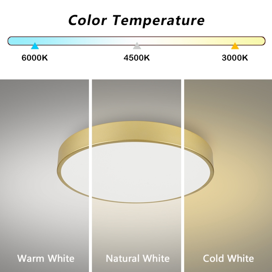 Brilagi - LED-dimbar takarmatur POOL LED/60W/230V 3000-6000K Ø 60 cm guldfärgad + fjärrkontroll