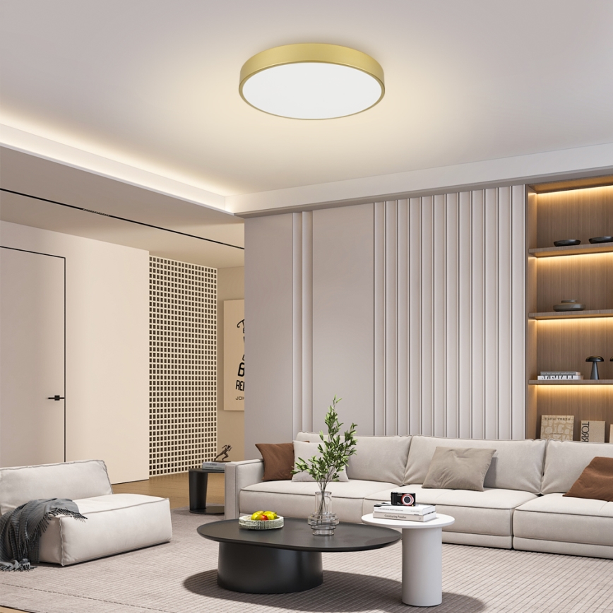 Brilagi - LED-dimbar takarmatur POOL LED/60W/230V 3000-6000K Ø 60 cm guldfärgad + fjärrkontroll