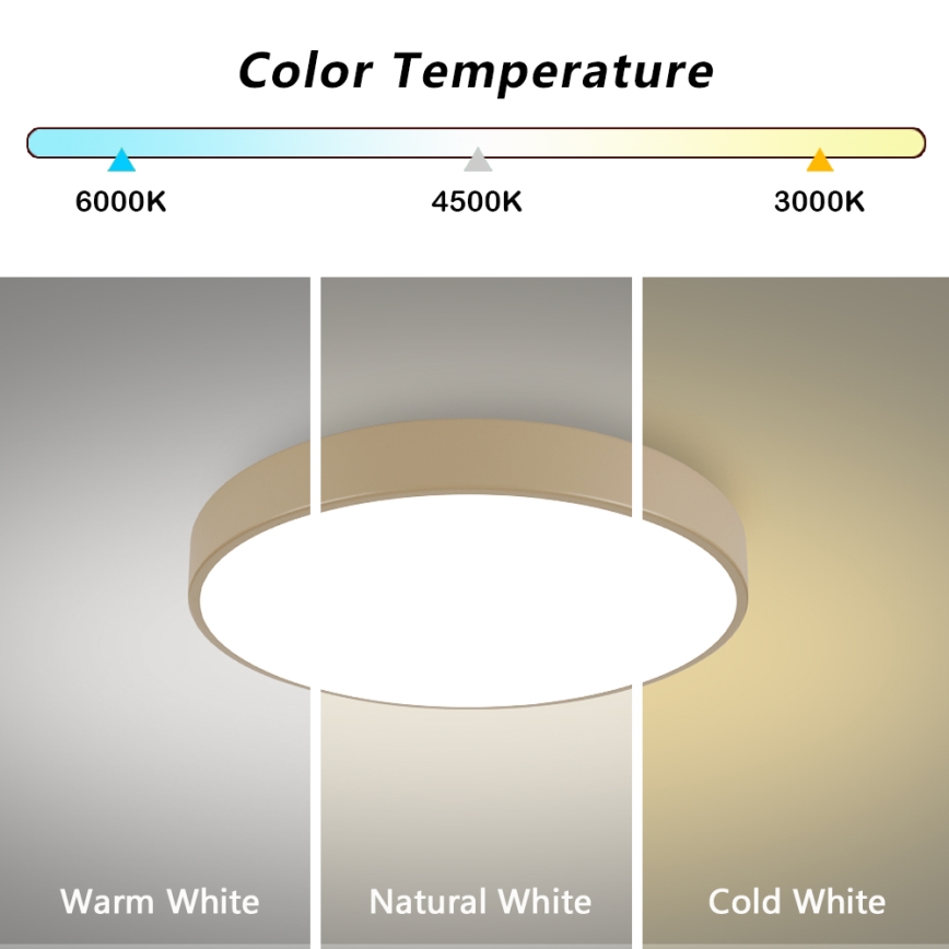 Brilagi - LED-dimmbar taklampa POOL LED/60W/230V 3000-6000K Ø 60 cm beige + fjärrkontroll