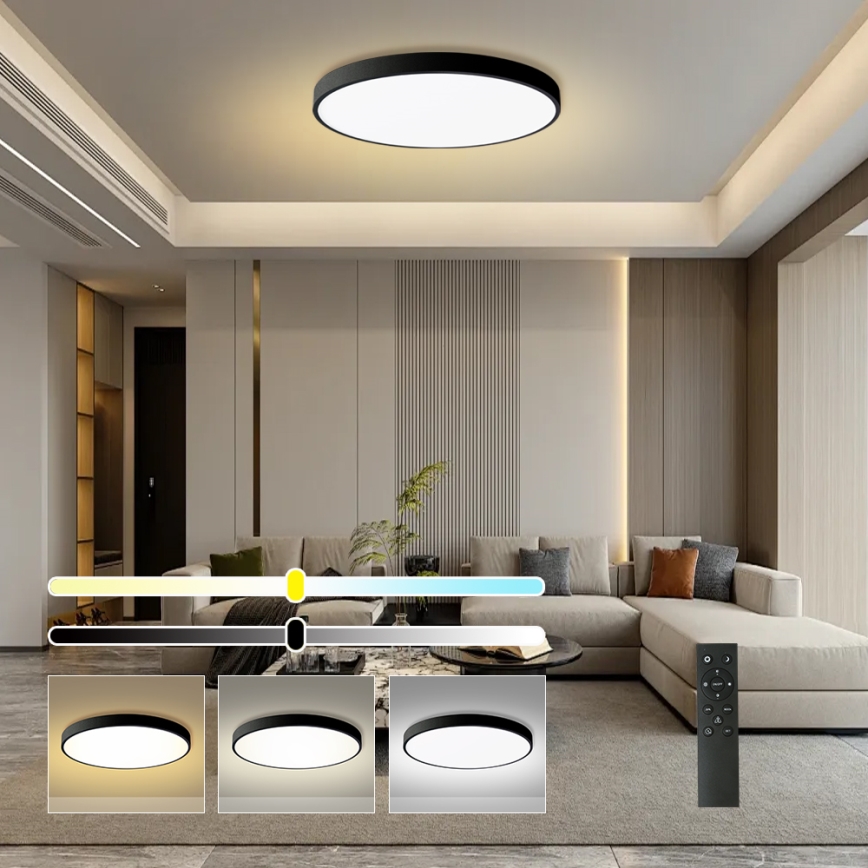 Brilagi - LED dimbar taklampa POOL SMART LED/128W/230V 3000-6000K Ø 100 cm Wi-Fi Tuya svart + fjärrkontroll