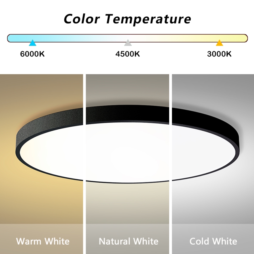 Brilagi - LED dimbar taklampa POOL SMART LED/128W/230V 3000-6000K Ø 100 cm Wi-Fi Tuya svart + fjärrkontroll