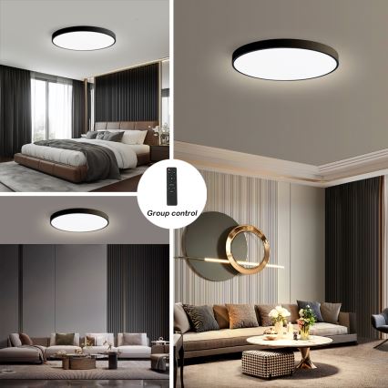 Brilagi - LED dimbar taklampa POOL SMART LED/128W/230V 3000-6000K Ø 100 cm Wi-Fi Tuya svart + fjärrkontroll