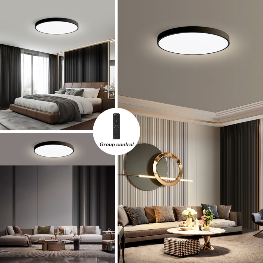 Brilagi - LED dimbar taklampa POOL SMART LED/128W/230V 3000-6000K Ø 100 cm Wi-Fi Tuya svart + fjärrkontroll