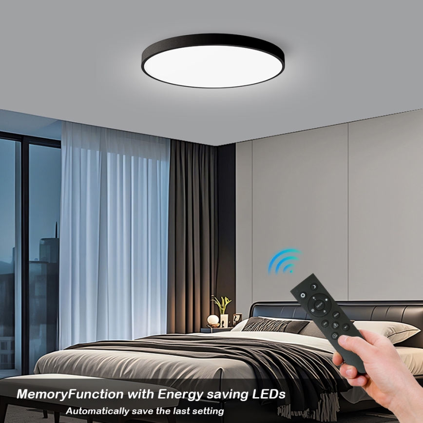 Brilagi - LED dimbar taklampa POOL SMART LED/128W/230V 3000-6000K Ø 100 cm Wi-Fi Tuya svart + fjärrkontroll