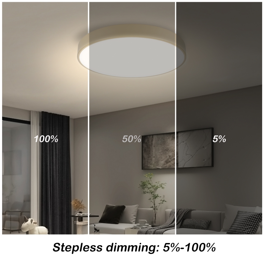 Brilagi - Dimbar LED-taklampa POOL SMART LED/48W/230V 3000-6000K Ø 40 cm Wi-Fi Tuya beige + fjärrkontroll