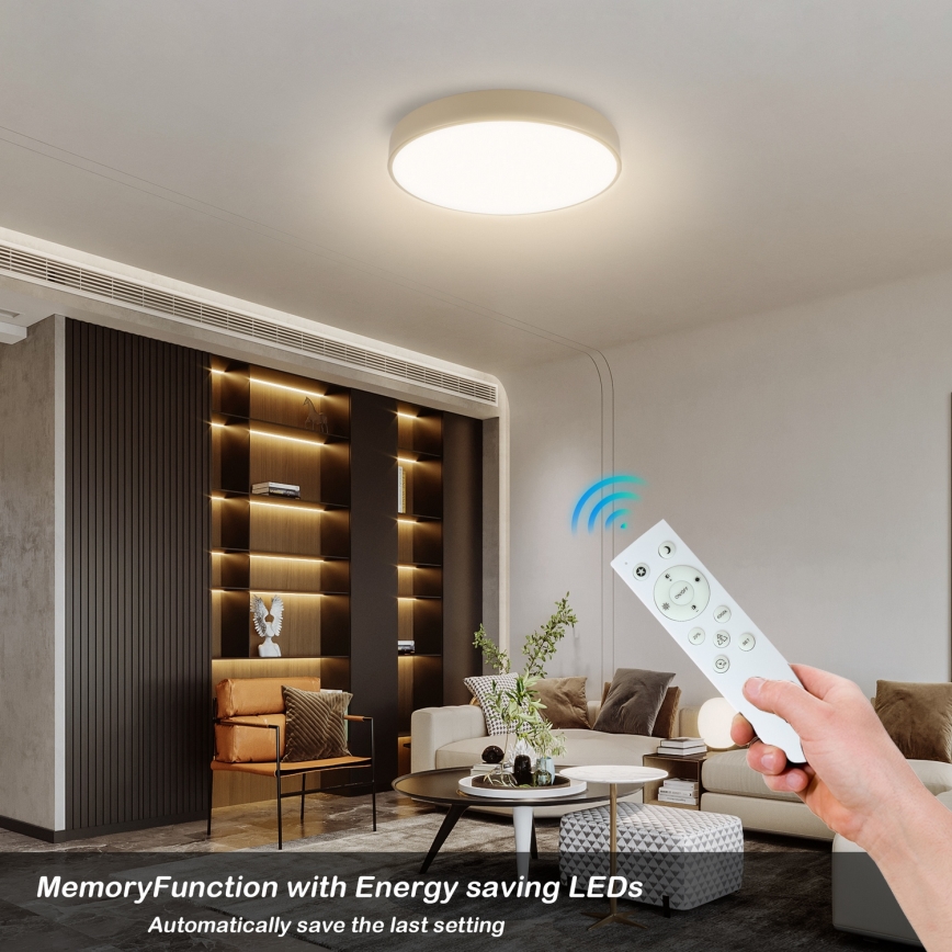 Brilagi - Dimbar LED-taklampa POOL SMART LED/48W/230V 3000-6000K Ø 40 cm Wi-Fi Tuya beige + fjärrkontroll