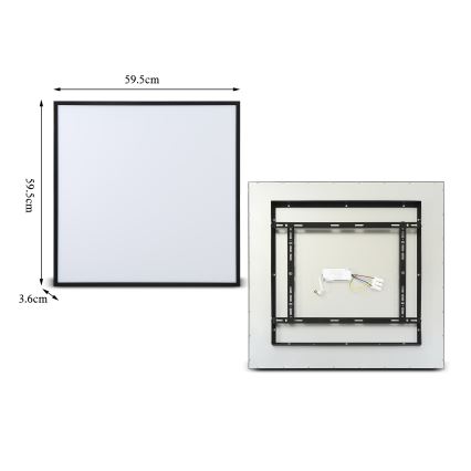 Brilagi - LED dimbar takarmatur SLIMFRAME LED/58W/230V 60x60 cm 3000-6000K svart + fjärrkontroll