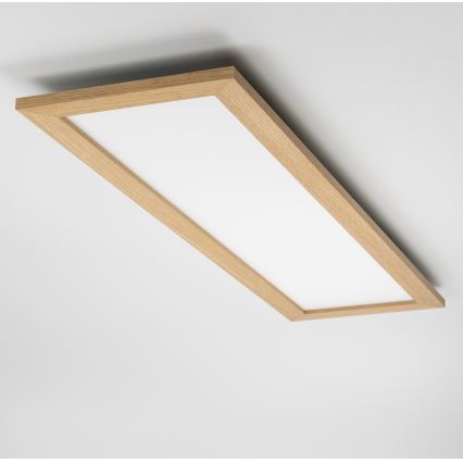 Brilagi - Dimmbar LED-taklampa SLIMFRAME WOOD LED/58W/230V 124x34 cm 3000-6000K brun + fjärrkontroll
