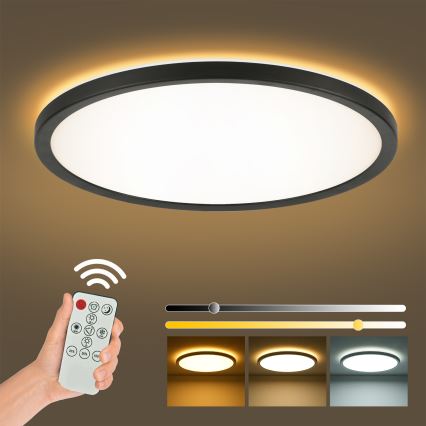 Brilagi - LED Dimbart takarmatur ULTRA SLIM LED/24W/230V 2700-6500K Ø 42 cm svart + fjärrkontroll