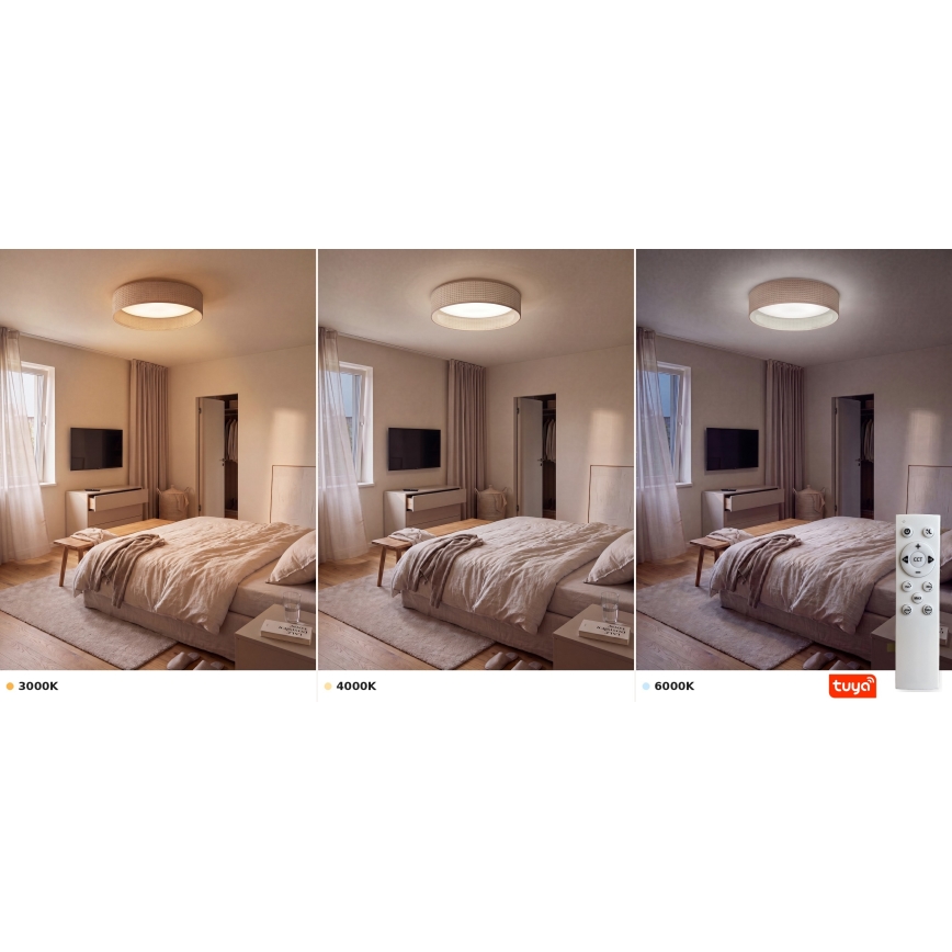BRILAGI - LED-dimmbar takarmatur VELVET SMARTIX STARS LED/24W/230V 3000–6000K Ø45 cm beige Wi‑Fi Tuya Beacon + fjärrkontroll