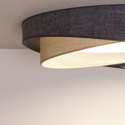 BRILAGI - LED-dimmbar taklampa VELVET TWIST LED/36W/230V 3000-6000K Ø 65 cm Wi-Fi Tuya Beacon grå/krämfärgad + fjärrkontroll