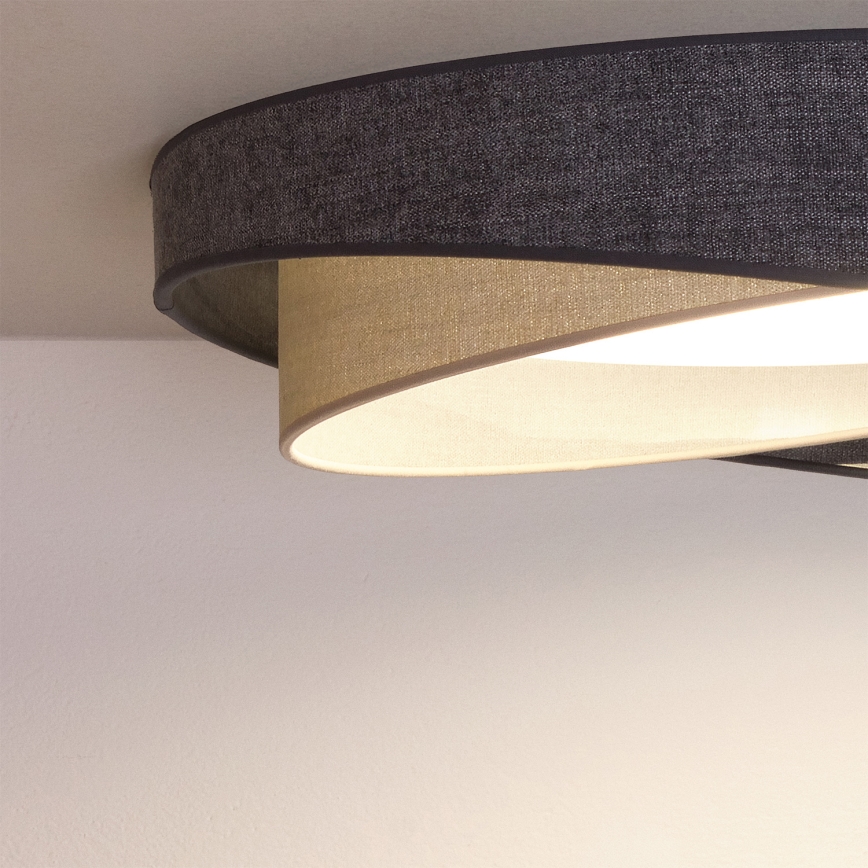 BRILAGI - LED-dimmbar taklampa VELVET TWIST LED/36W/230V 3000-6000K Ø 65 cm Wi-Fi Tuya Beacon grå/krämfärgad + fjärrkontroll