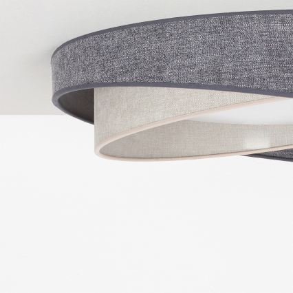 BRILAGI - LED-dimmbar taklampa VELVET TWIST LED/36W/230V 3000-6000K Ø 65 cm Wi-Fi Tuya Beacon grå/krämfärgad + fjärrkontroll