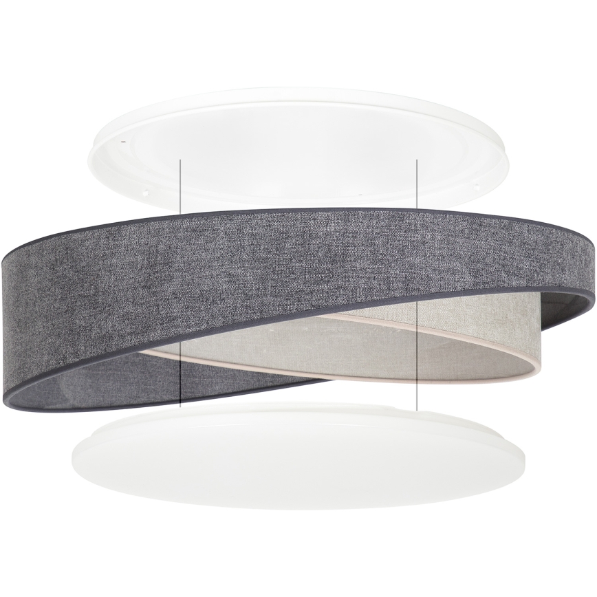 BRILAGI - LED-dimmbar taklampa VELVET TWIST LED/36W/230V 3000-6000K Ø 65 cm Wi-Fi Tuya Beacon grå/krämfärgad + fjärrkontroll