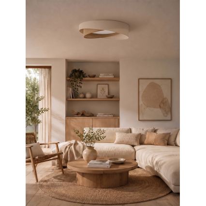 BRILAGI - LED-dimmerbar taklampa VELVET TWIST LED/36W/230V 3000-6000K Ø 65 cm Wi-Fi Tuya Beacon krämvit/beige + fjärrkontroll