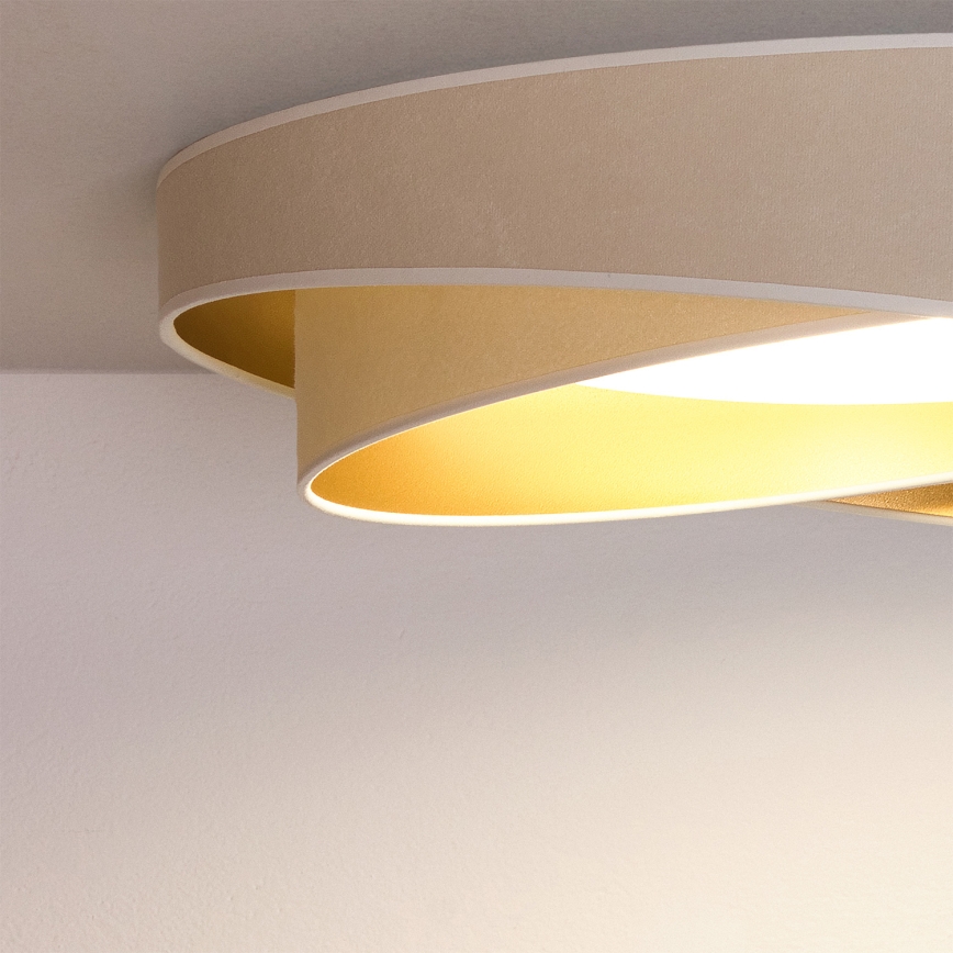 BRILAGI - LED Dimbart takarmatur VELVET TWIST LED/36W/230V 3000-6000K Ø 65 cm Wi-Fi Tuya Beacon vit/guld + med fjärrkontroll