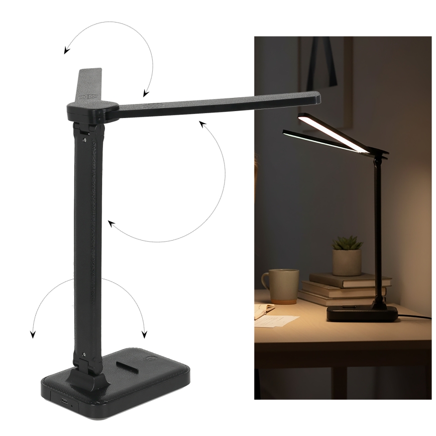 Brilagi - Dimbar LED-bordslampa MODO DUO LED/8W/5V 3000/4000/6500K svart