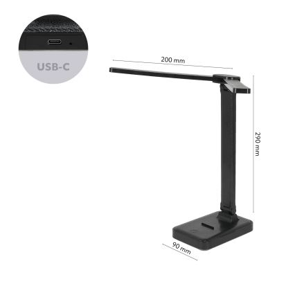 Brilagi - Dimbar LED-bordslampa MODO DUO LED/8W/5V 3000/4000/6500K svart