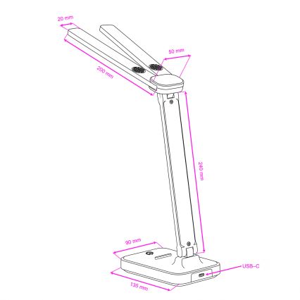 BRILAGI - Dimbar LED-bordslampa MODO DUO LED/8W/5V 3000/4000/6500K svart