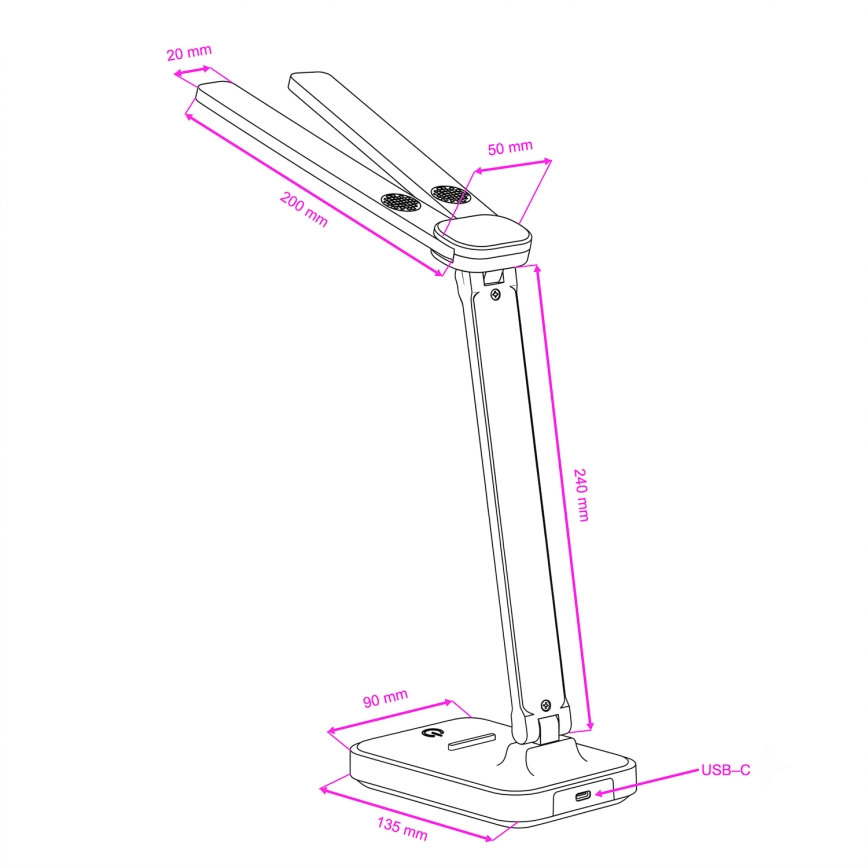 BRILAGI - Dimbar LED-bordslampa MODO DUO LED/8W/5V 3000/4000/6500K svart