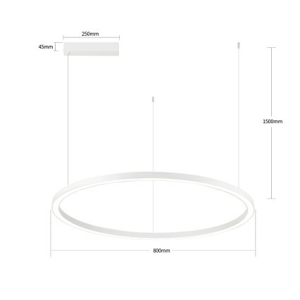 Brilagi - PORTOFINO LED-pendel, dimbar, på vajer, LED/60W/230V, 3000–6000K, Ø 80 cm, vit + fjärrkontroll