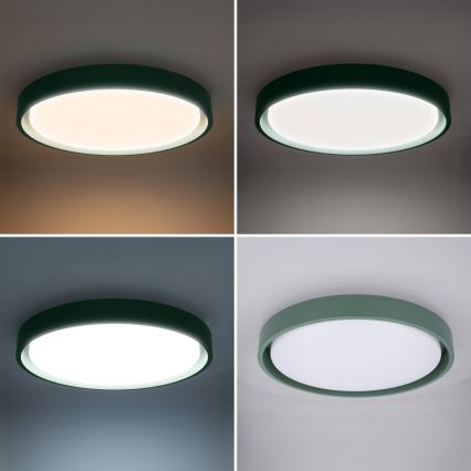 Brilagi - LED Dämpbar taklampa MATTEO LED/48W/230V 3000-6500K Ø41 cm grön + fjärrkontroll