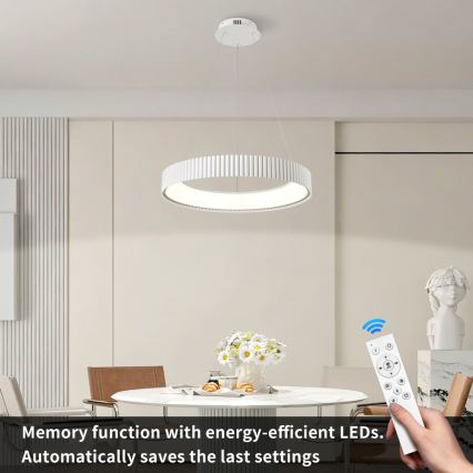 BRILAGI - Dimbar LED-pendel på vajer FALCON MODERN LED/54W/230V 3000-6000K Ø 60 cm vit + fjärrkontroll