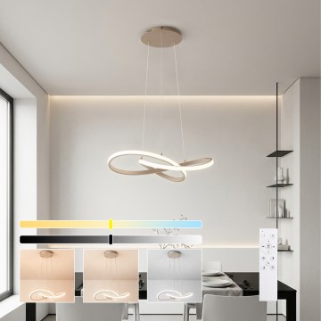 Brilagi - Dimbar LED-ljuskrona på vajer INFINITY LED/55W/230V 3000-6000K 50x50 cm beige + fjärrkontroll