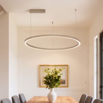 Brilagi - PORTOFINO LED-dimmbar pendellampa med kabel, 60 W, 230 V, 3000–6000 K, Ø 80 cm, beige + fjärrkontroll