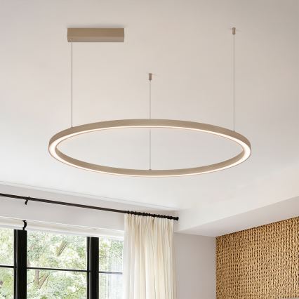 Brilagi - PORTOFINO LED-dimmbar pendellampa med kabel, 60 W, 230 V, 3000–6000 K, Ø 80 cm, beige + fjärrkontroll