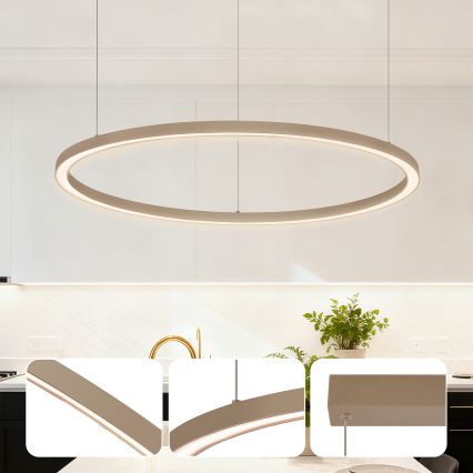 Brilagi - PORTOFINO LED-dimmbar pendellampa med kabel, 60 W, 230 V, 3000–6000 K, Ø 80 cm, beige + fjärrkontroll