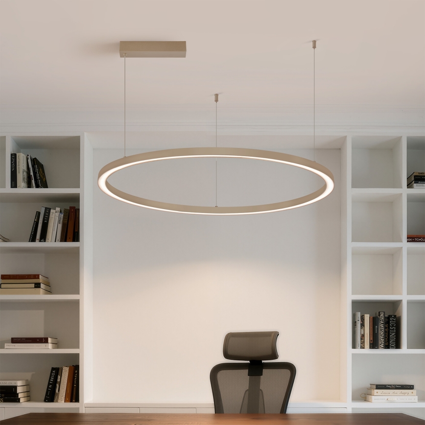 Brilagi - PORTOFINO LED-dimmbar pendellampa med kabel, 60 W, 230 V, 3000–6000 K, Ø 80 cm, beige + fjärrkontroll