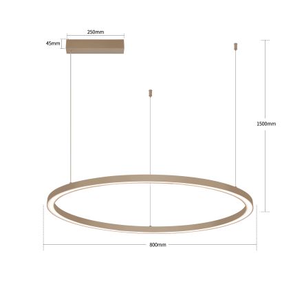 Brilagi - PORTOFINO LED-dimmbar pendellampa med kabel, 60 W, 230 V, 3000–6000 K, Ø 80 cm, beige + fjärrkontroll